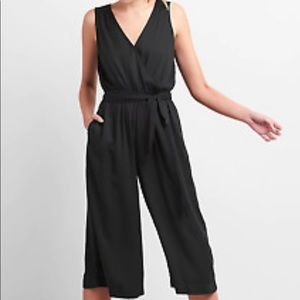 Gap Black Sleeveless Wrap Jumpsuit